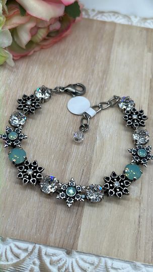 Snowflake Bracelet with Pacific opal and Crystal