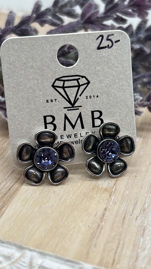 Tanzanite Flower Stud Earrings