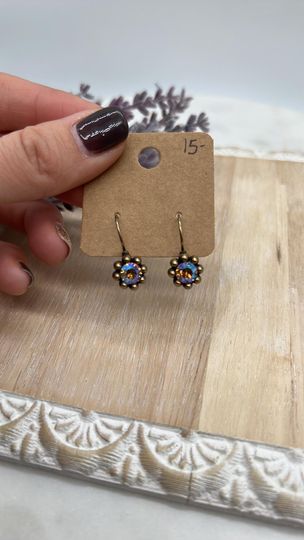 Antique Brass Earrings- TopazAB