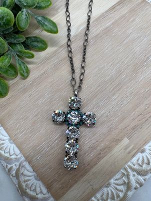 Long Cross Crystal Necklace
