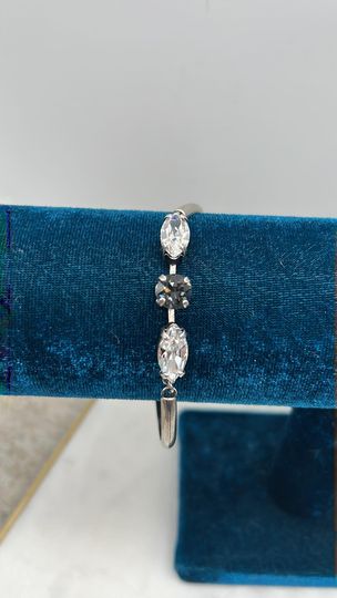 Crystal and Black Semi-Bangle Bracelet