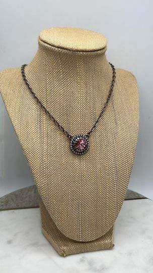 Light Rose Halo Necklace